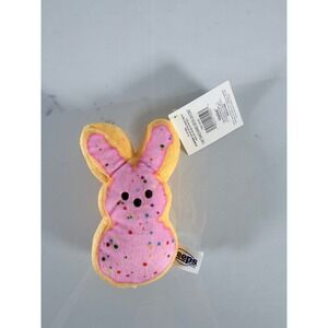 Peeps Plush Bunny Pink Donut Frosting Sprinkles Yellow Easter Stuffed Animal NEW
